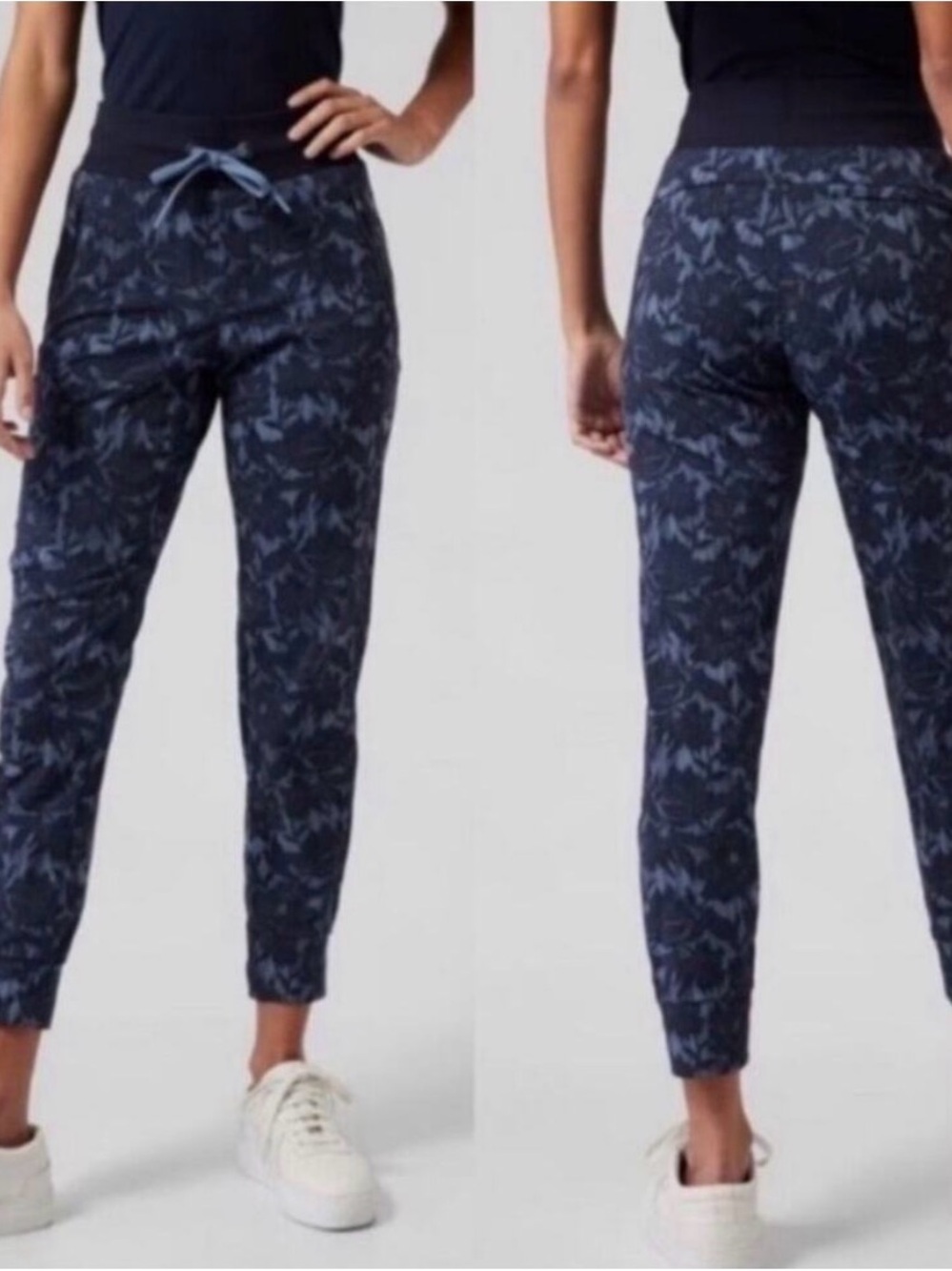 Athleta Trekkie North Navy Floral Jogger Size 12